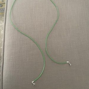 Green leather mask holder / mask strap